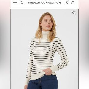 French connection Babysoft Turtle Neck Stripe Jumper size S